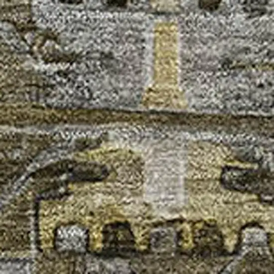 Coffee And Charcoal Medallion Washable Area Rug With UV Protection Photo 3