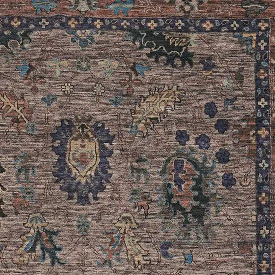 Coffee And Copper Oriental Washable Area Rug With UV Protection Photo 3