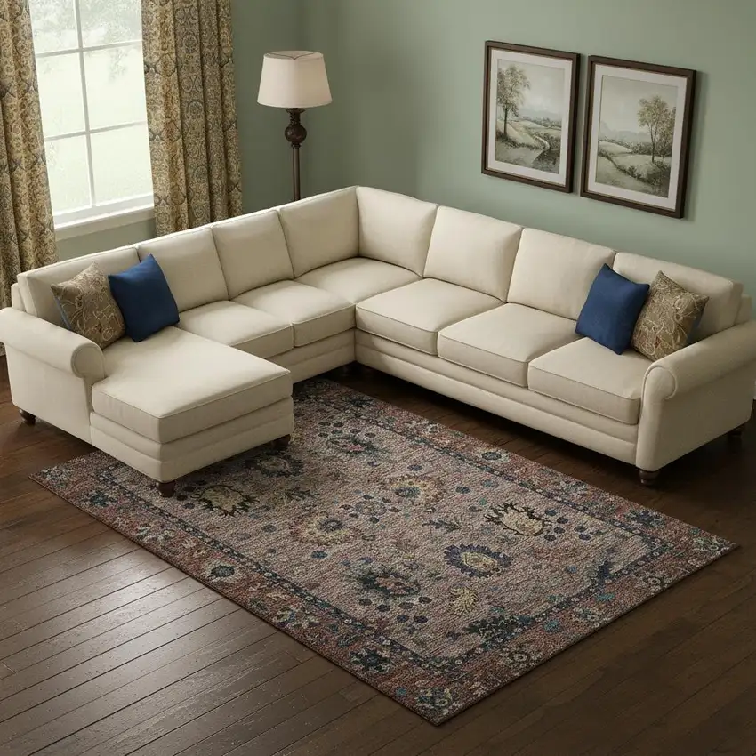 Coffee And Copper Oriental Washable Area Rug With UV Protection Photo 2