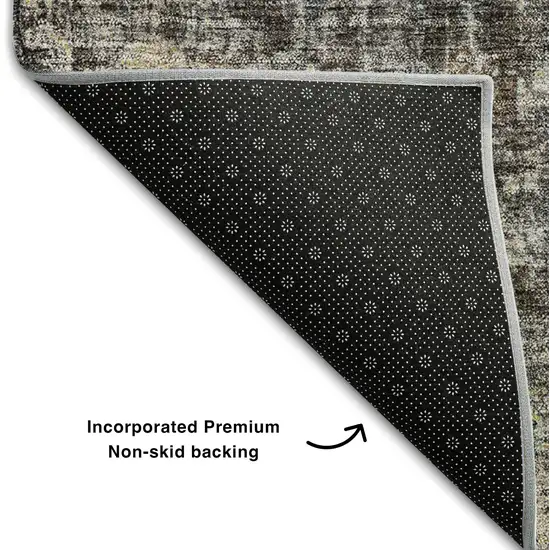 Coffee And Gold Abstract Washable Area Rug With UV Protection Photo 6