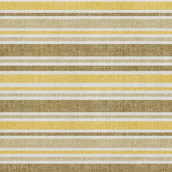 Coffee And Gold Striped Washable Area Rug With UV Protection Photo 3