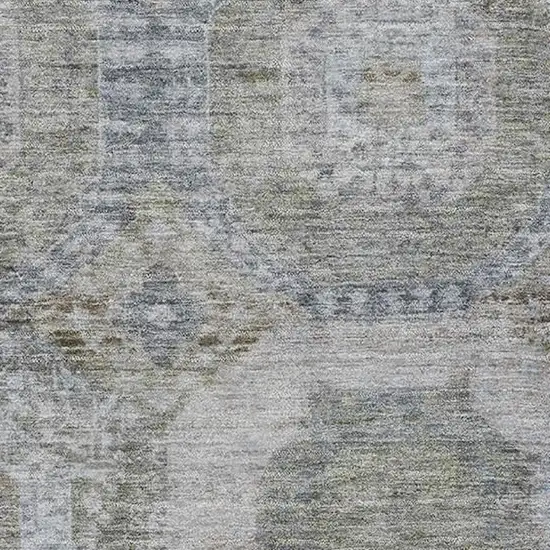 Coffee And Gray Abstract Geometric Washable Area Rug With UV Protection Photo 3