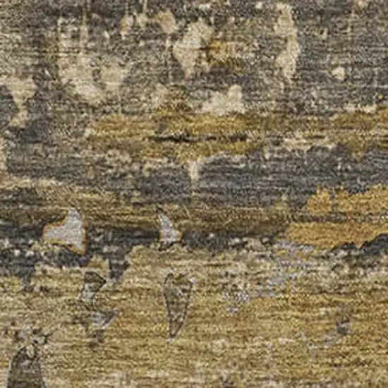 Coffee And Gray Abstract Washable Area Rug With UV Protection Photo 3