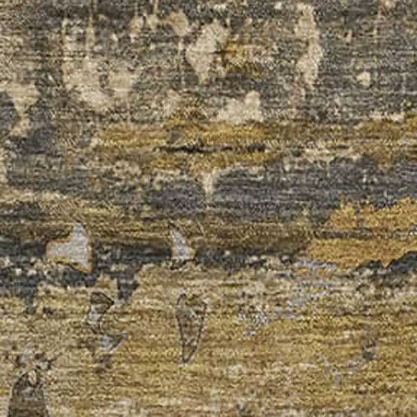 Coffee And Gray Abstract Washable Area Rug With UV Protection Photo 3