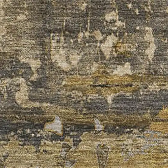 Coffee And Gray Abstract Washable Area Rug With UV Protection Photo 3