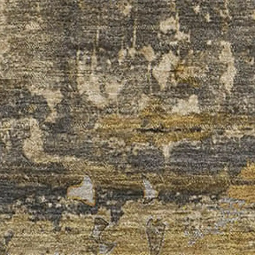 Coffee And Gray Abstract Washable Area Rug With UV Protection Photo 3