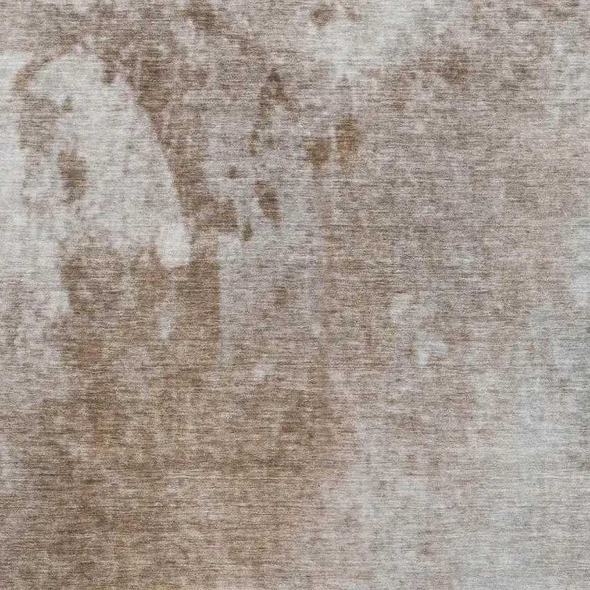 Coffee And Gray Abstract Washable Area Rug With UV Protection Photo 6