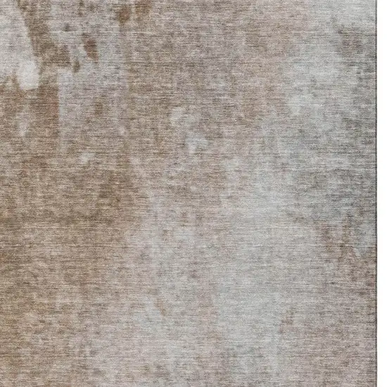 Coffee And Gray Abstract Washable Area Rug With UV Protection Photo 3