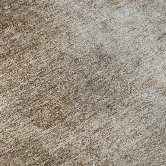 Coffee And Gray Abstract Washable Area Rug With UV Protection Photo 3