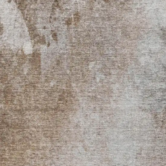 Coffee And Gray Abstract Washable Area Rug With UV Protection Photo 7
