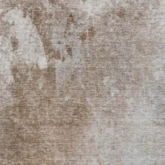 Coffee And Gray Abstract Washable Area Rug With UV Protection Photo 3