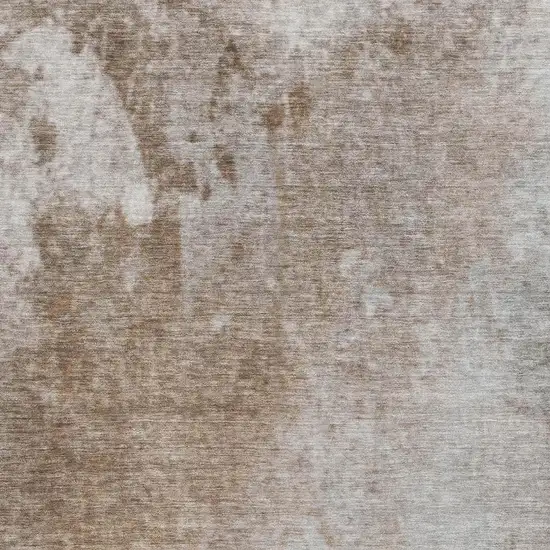 Coffee And Gray Abstract Washable Area Rug With UV Protection Photo 3
