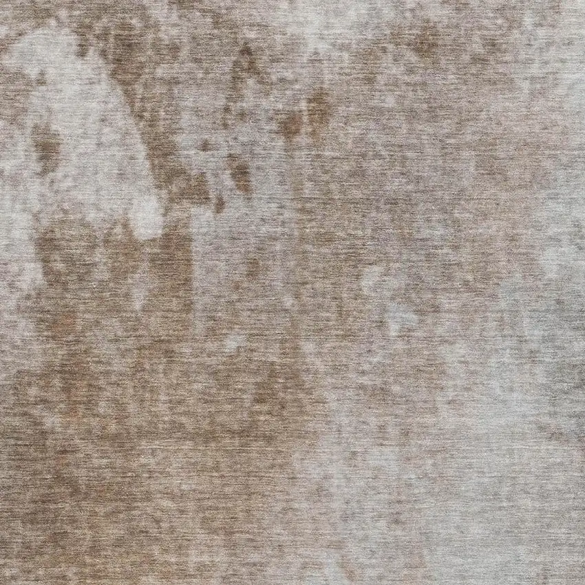 Coffee And Gray Abstract Washable Area Rug With UV Protection Photo 3