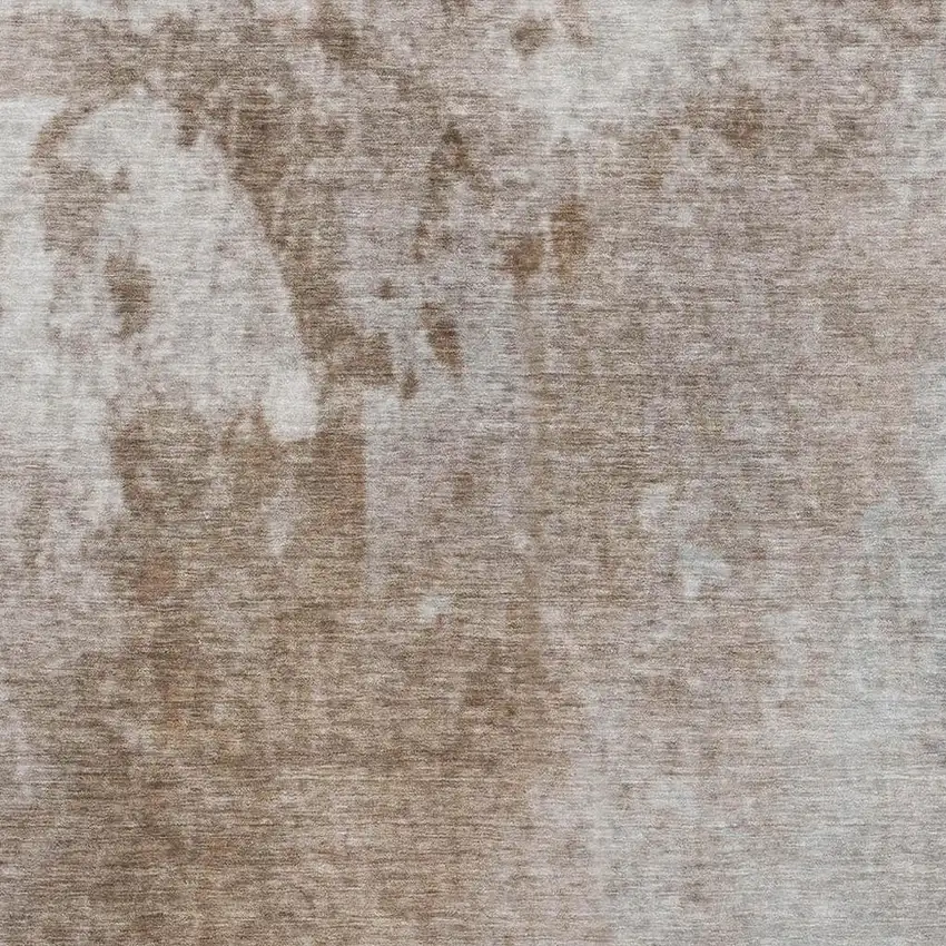 Coffee And Gray Abstract Washable Area Rug With UV Protection Photo 7