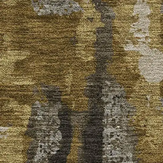 Coffee And Gray Abstract Washable Area Rug With UV Protection Photo 3