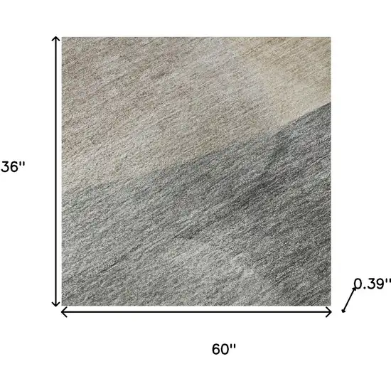 Coffee And Gray Abstract Washable Area Rug With UV Protection Photo 8