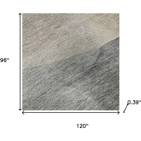 Coffee And Gray Abstract Washable Area Rug With UV Protection Photo 8