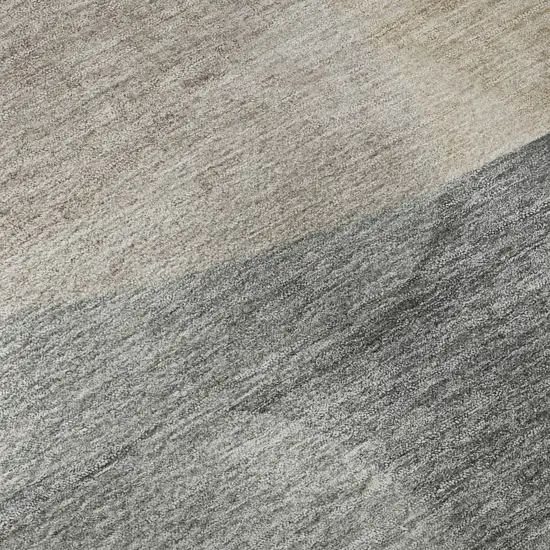 Coffee And Gray Abstract Washable Area Rug With UV Protection Photo 3