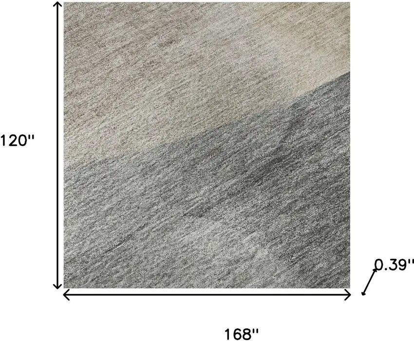 Coffee And Gray Abstract Washable Area Rug With UV Protection Photo 7
