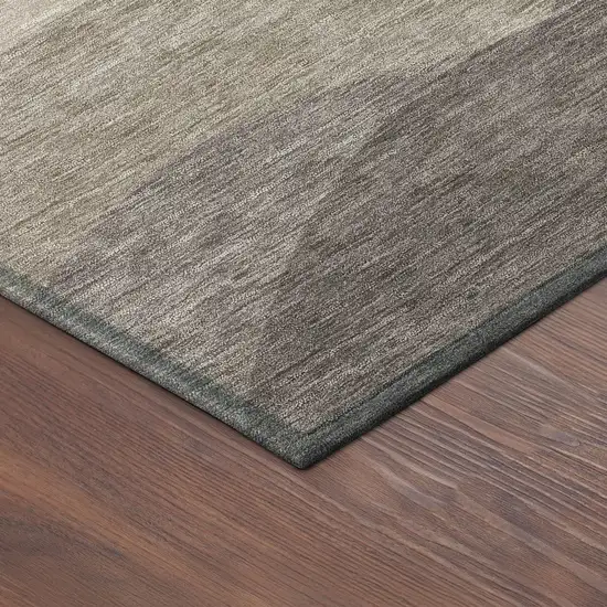 Coffee And Gray Abstract Washable Indoor Outdoor Area Rug Photo 9