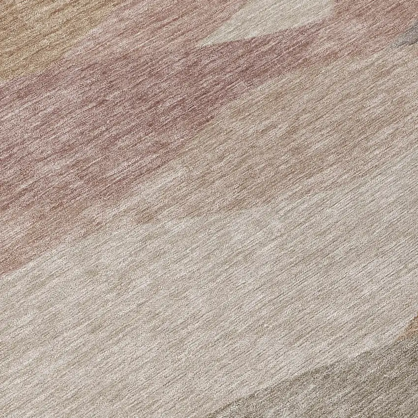 Coffee And Gray Abstract Washable Indoor Outdoor Area Rug Photo 1