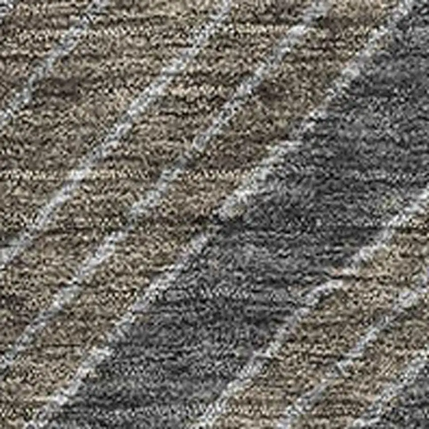 Coffee And Gray Geometric Washable Area Rug With UV Protection Photo 3