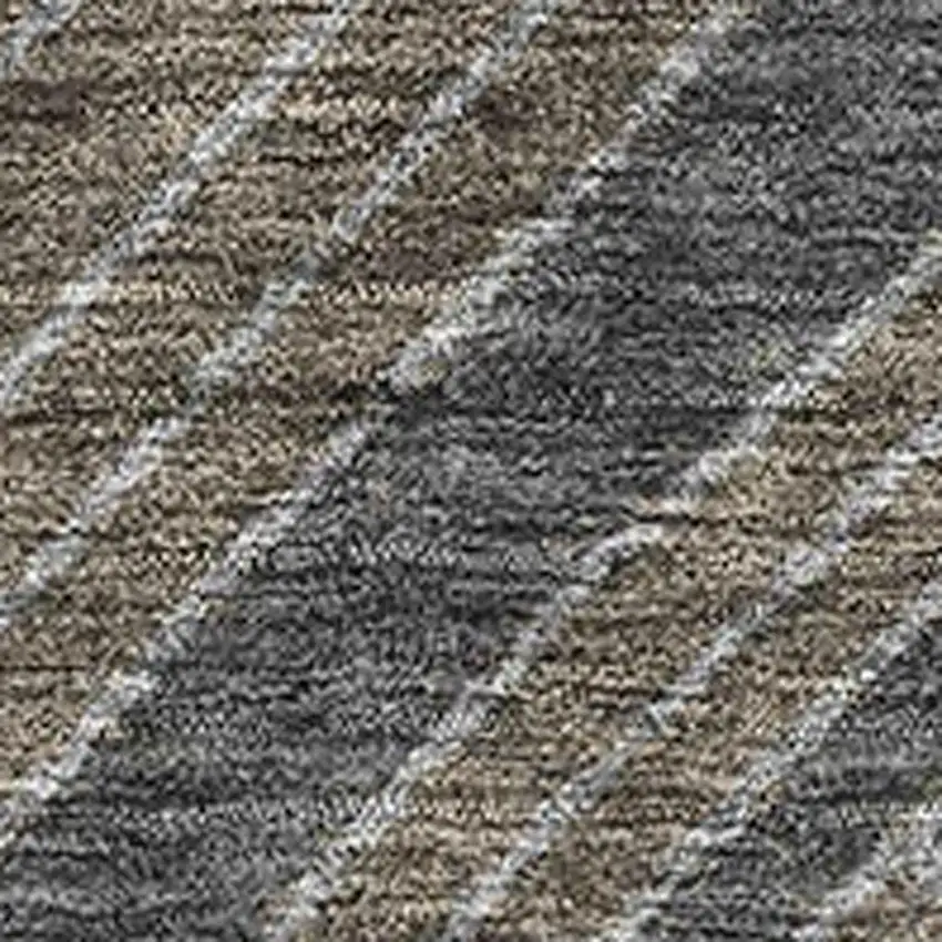 Coffee And Gray Geometric Washable Area Rug With UV Protection Photo 3