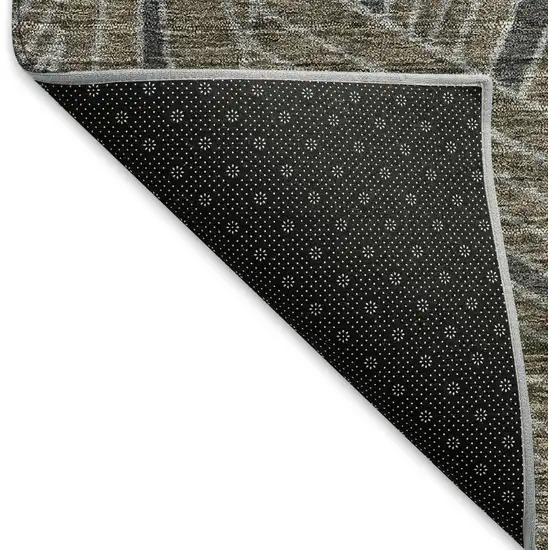 Coffee And Gray Geometric Washable Area Rug With UV Protection Photo 7