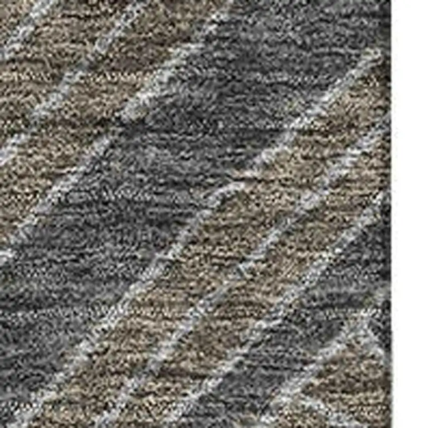 Coffee And Gray Geometric Washable Area Rug With UV Protection Photo 3