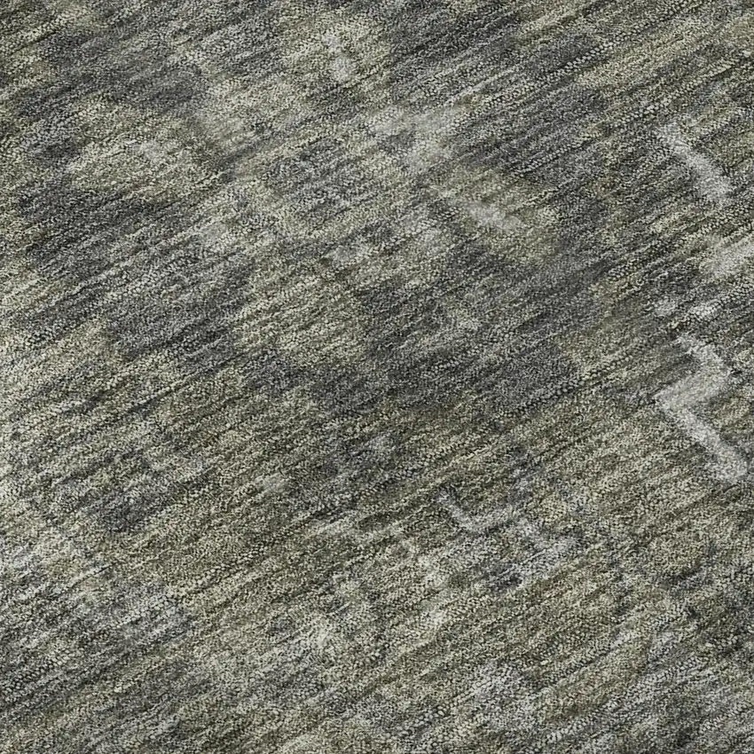 Coffee And Gray Oriental Washable Area Rug With UV Protection Photo 9