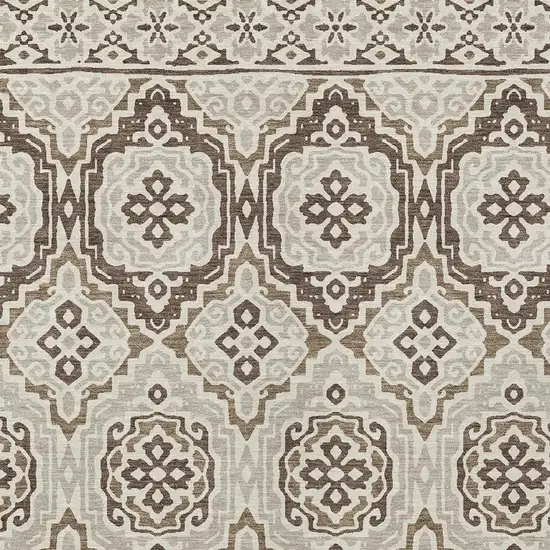 Coffee And Gray Tribal Washable Indoor Outdoor Area Rug Photo 5