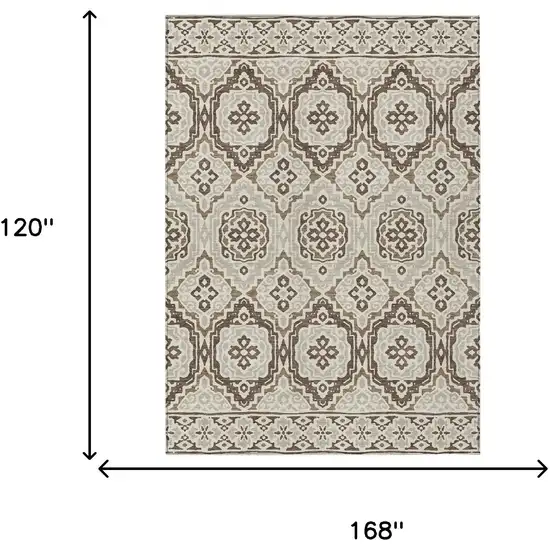Coffee And Gray Tribal Washable Indoor Outdoor Area Rug Photo 8