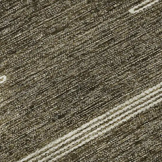 Coffee And Ivory Abstract Washable Area Rug With UV Protection Photo 9