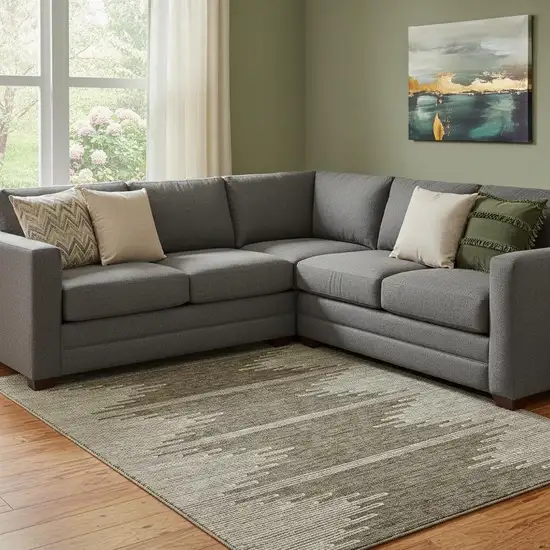 Coffee And Ivory Abstract Washable Area Rug With UV Protection Photo 1