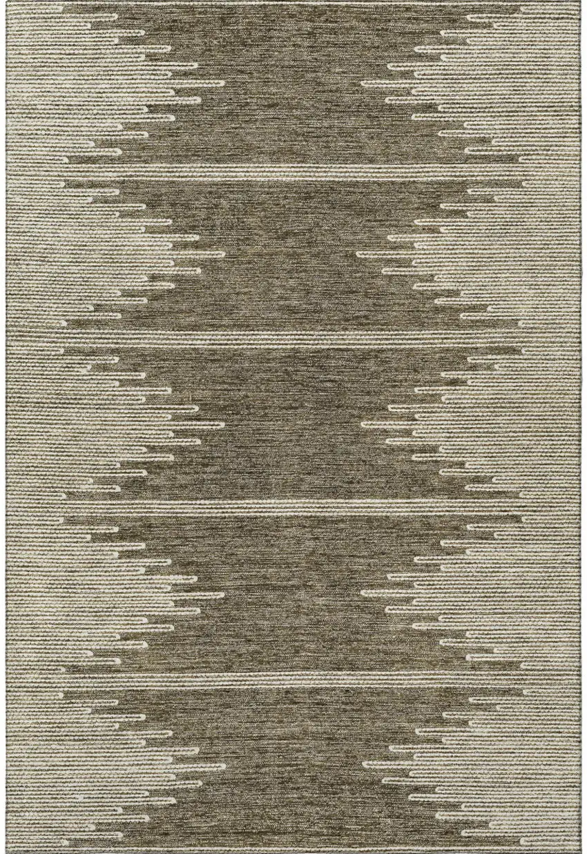 Coffee And Ivory Abstract Washable Area Rug With UV Protection Photo 4