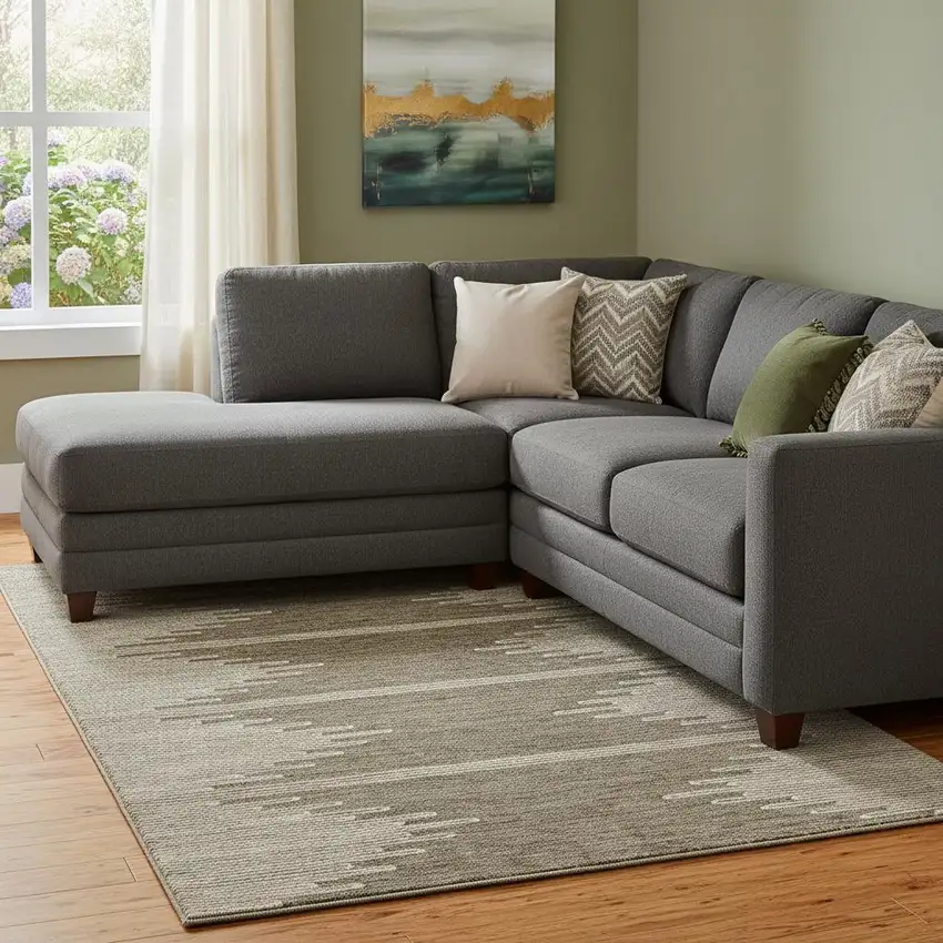 Coffee And Ivory Abstract Washable Area Rug With UV Protection Photo 1