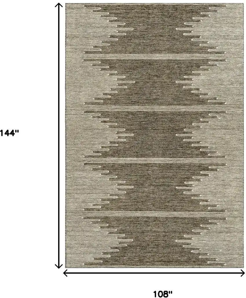 Coffee And Ivory Abstract Washable Area Rug With UV Protection Photo 7