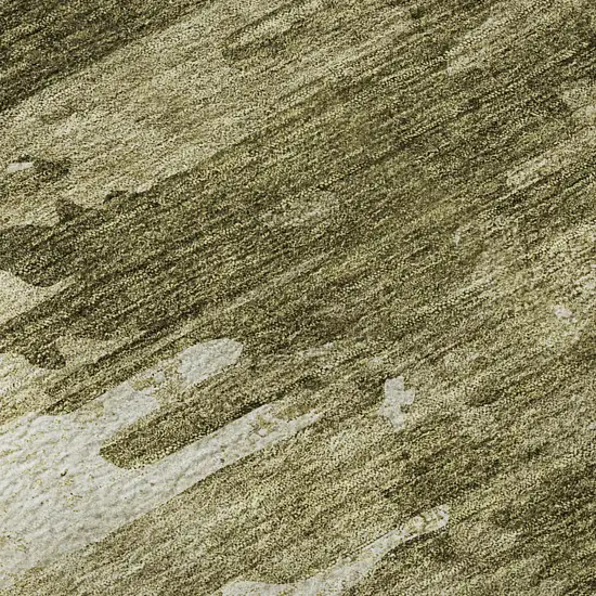 Coffee And Ivory Abstract Washable Area Rug With UV Protection Photo 9