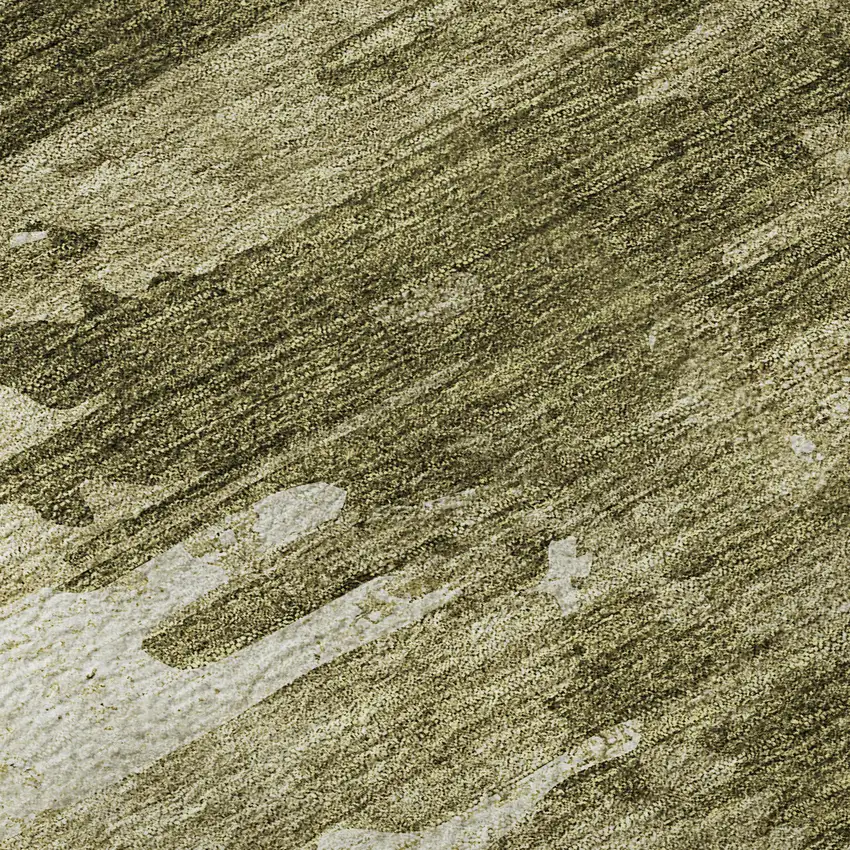 Coffee And Ivory Abstract Washable Area Rug With UV Protection Photo 9