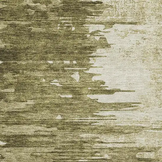 Coffee And Ivory Abstract Washable Area Rug With UV Protection Photo 2