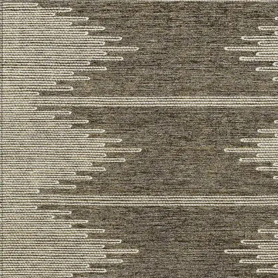 Coffee And Ivory Abstract Washable Indoor Outdoor Area Rug Photo 6