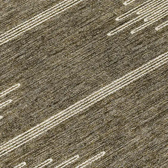 Coffee And Ivory Abstract Washable Indoor Outdoor Area Rug Photo 6