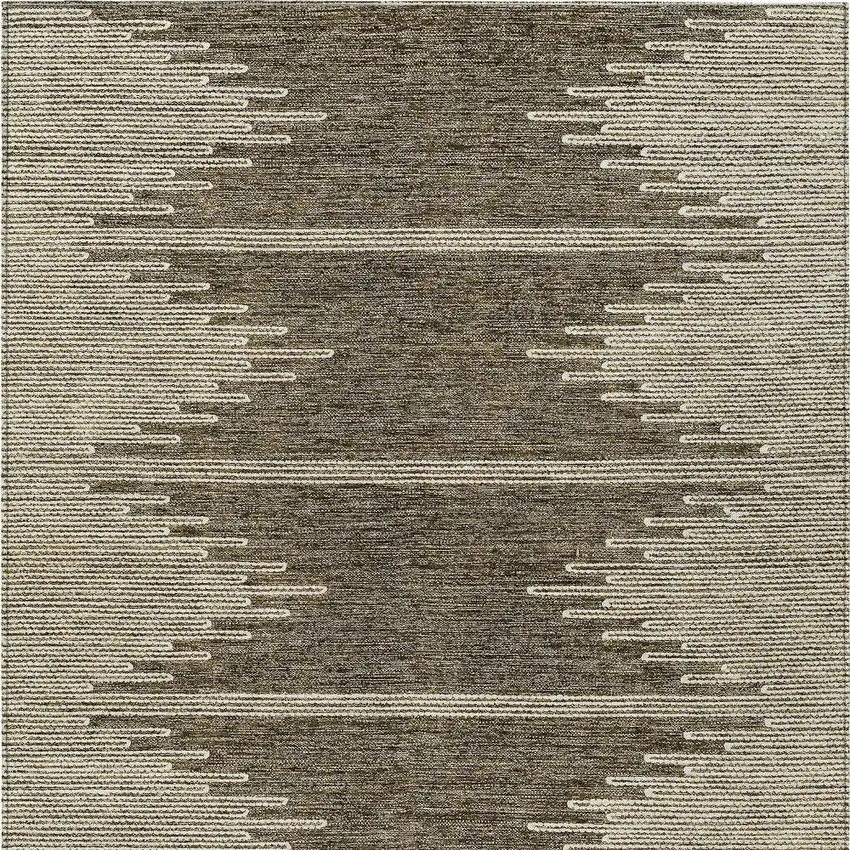 Coffee And Ivory Abstract Washable Indoor Outdoor Area Rug Photo 8