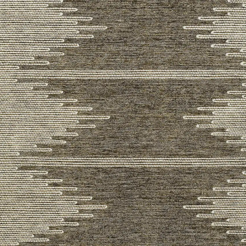 Coffee And Ivory Abstract Washable Indoor Outdoor Area Rug Photo 7
