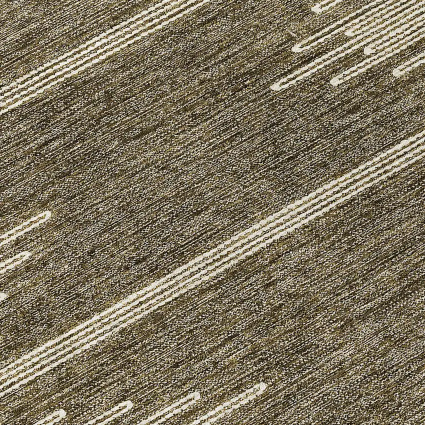 Coffee And Ivory Abstract Washable Indoor Outdoor Area Rug Photo 6