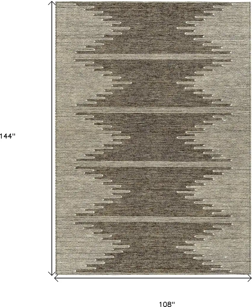 Coffee And Ivory Abstract Washable Indoor Outdoor Area Rug Photo 3