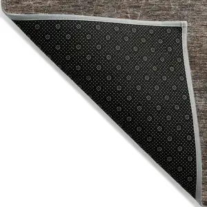 Photo of Coffee And Ivory Geometric Washable Indoor Outdoor Area Rug