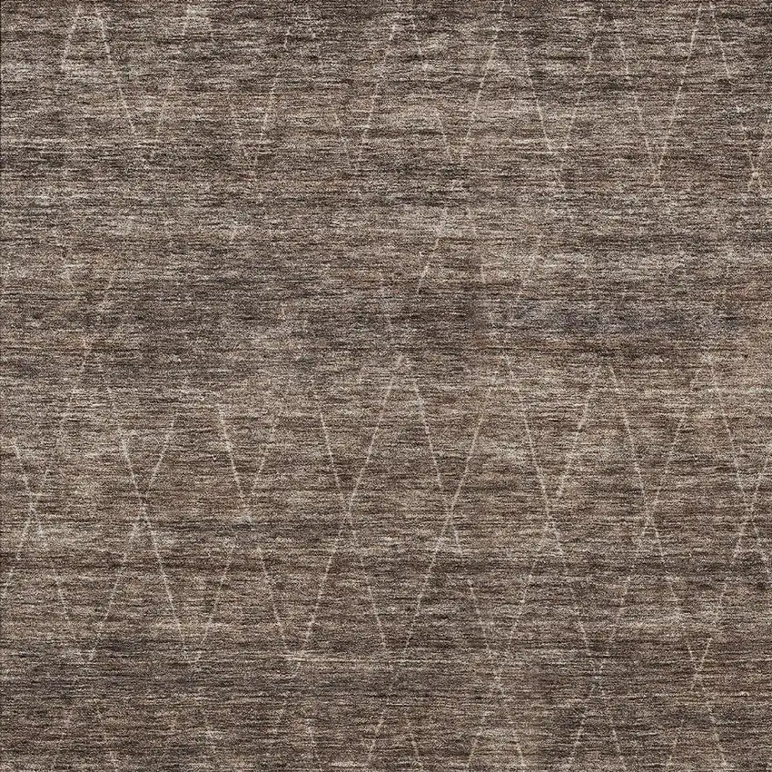Coffee And Ivory Geometric Washable Indoor Outdoor Area Rug Photo 6