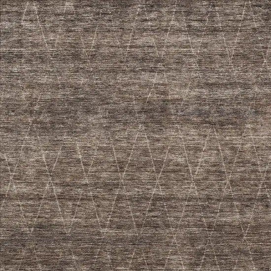Coffee And Ivory Geometric Washable Indoor Outdoor Area Rug Photo 6