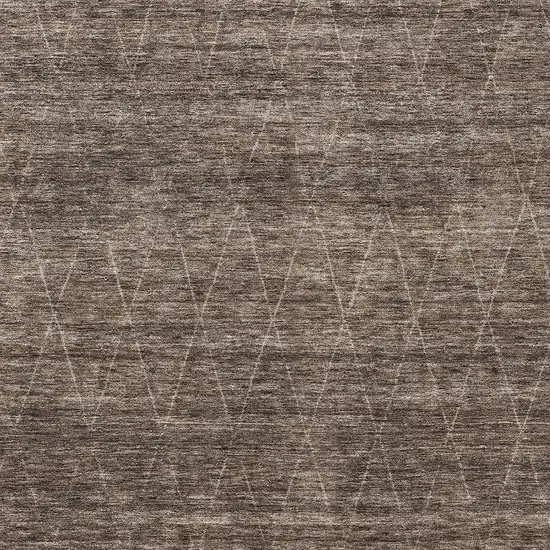 Coffee And Ivory Geometric Washable Indoor Outdoor Area Rug Photo 6